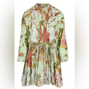 Juliet Dunn Elbise green botanical floral dress